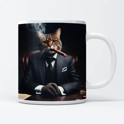 Boss Cat Suit Cigar Dark Office