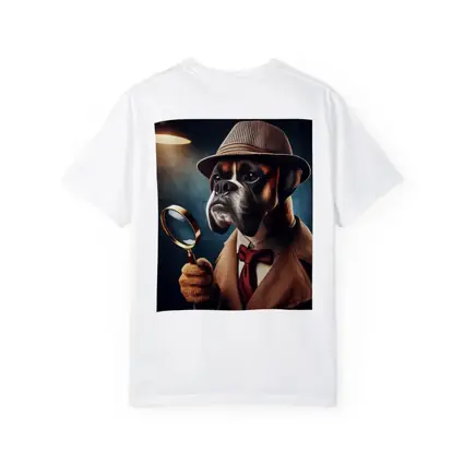 Boxer Dog Detective With Magnifying Glass