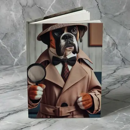 Boxer Dog Detective Magnifying Glass Indoor