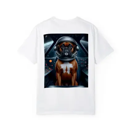 Boxer Dog Astronaut Space Cockpit Art