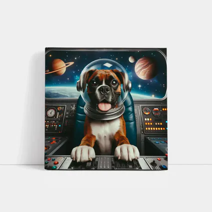 Boxer Dog Astronaut In Outer Space