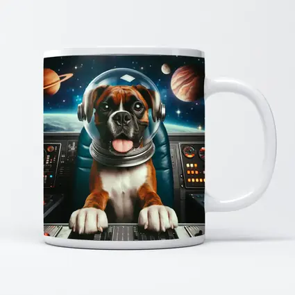 Boxer Dog Astronaut In Outer Space