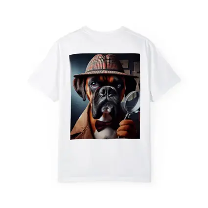 Boxer Dog Detective With Magnifying Glass