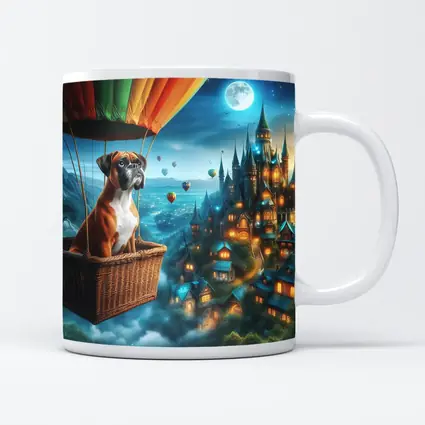 Boxer Dog Hot Air Balloon Fantasy Castle