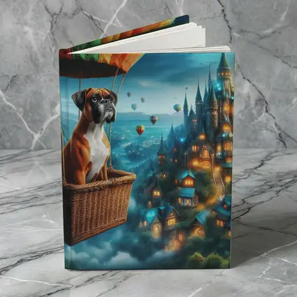 Boxer Dog Hot Air Balloon Fantasy Castle
