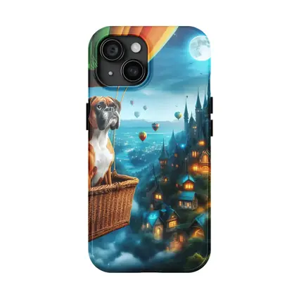 Boxer Dog Hot Air Balloon Fantasy Castle