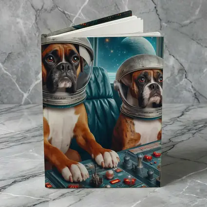 Boxer Dogs Astronauts Space Cockpit