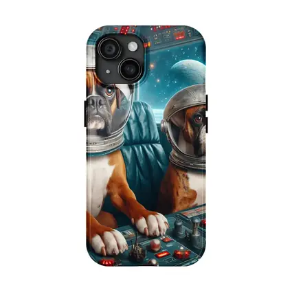 Boxer Dogs Astronauts Space Cockpit