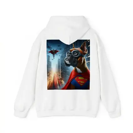 Boxer Dog Superhero Cape City Night