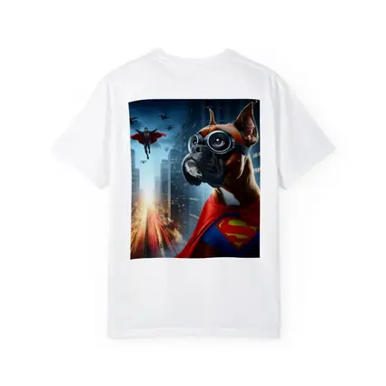 Boxer Dog Superhero Cape City Night