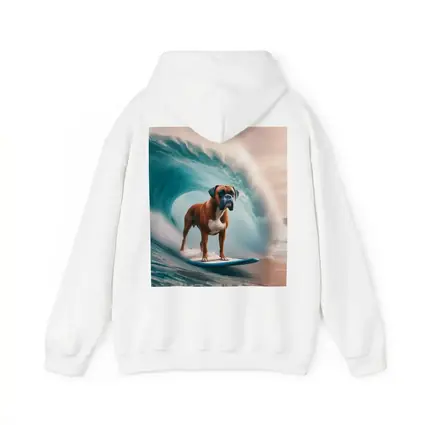 Boxer Dog Surfing Giant Ocean Wave