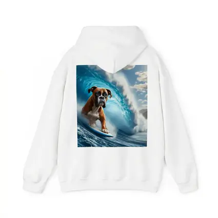 Boxer Dog Surfing Ocean Wave