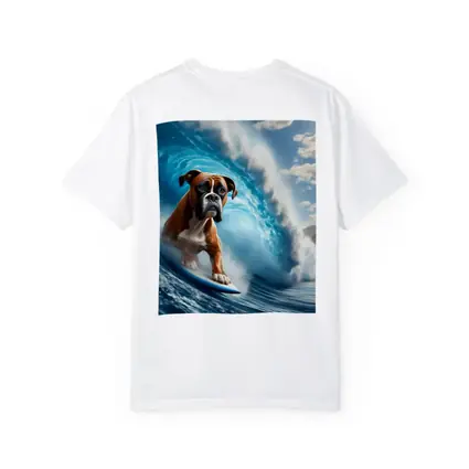 Boxer Dog Surfing Ocean Wave