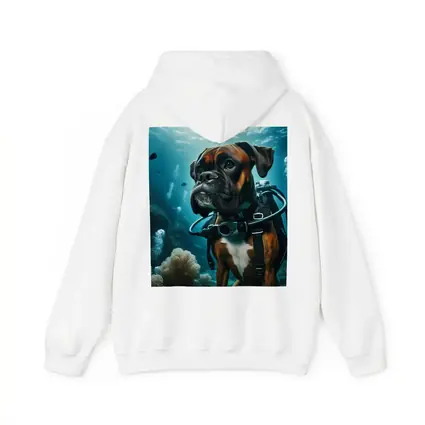 Boxer Dog Scuba Diving Underwater Ocean Scene