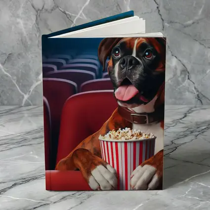 Boxer Dog Watching Movie Cinema Popcorn
