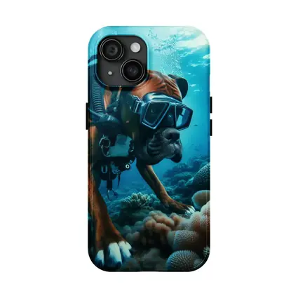 Boxer Dog Scuba Diving Coral Reef Underwater