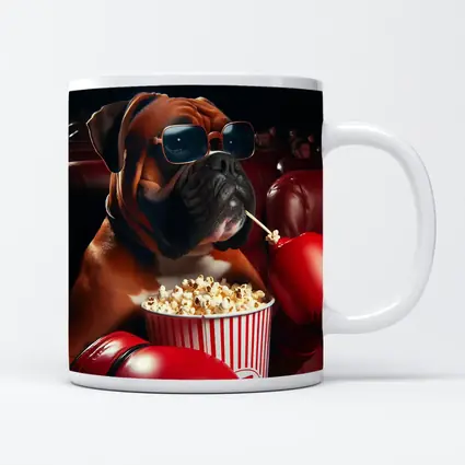 Boxer Dog Cinema Popcorn Boxing Gloves