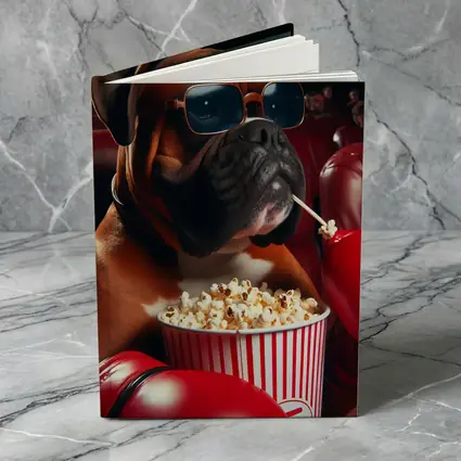 Boxer Dog Cinema Popcorn Boxing Gloves