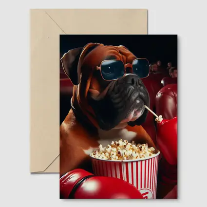 Boxer Dog Cinema Popcorn Boxing Gloves