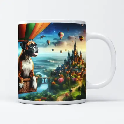 Boxer Dog Hot Air Balloon Fantasy Castle