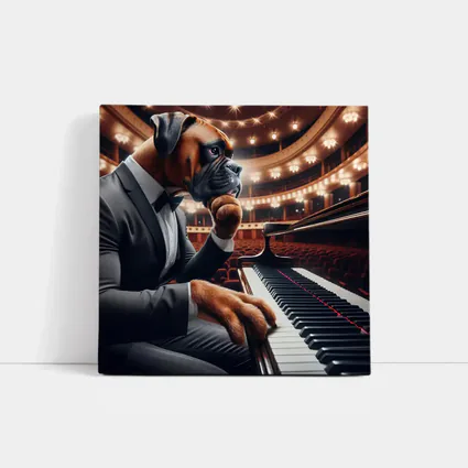 Boxer Dog Pianist Tuxedo Concert Hall