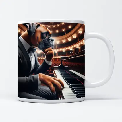 Boxer Dog Pianist Tuxedo Concert Hall