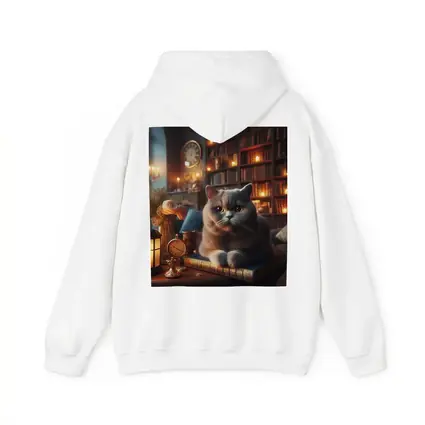 British Shorthair Cat Cozy Library Candlelight