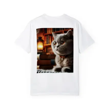 British Shorthair Cat Cozy Library Books
