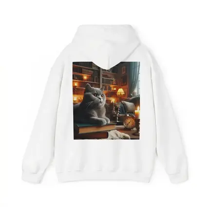 Gray British Shorthair Cat Library Candlelight