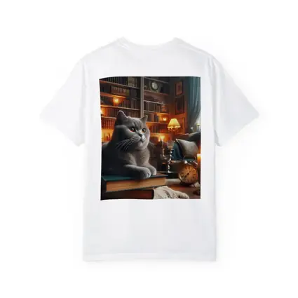 Gray British Shorthair Cat Library Candlelight