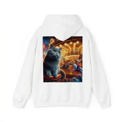 British Shorthair Cat Carousel Fantasy Scene