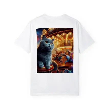 British Shorthair Cat Carousel Fantasy Scene
