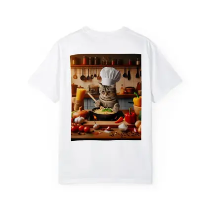 Chef Cat Cooking Pasta in Kitchen