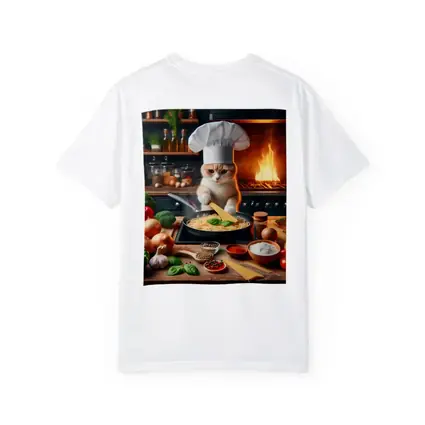 Cat Chef Cooking Pasta In Kitchen