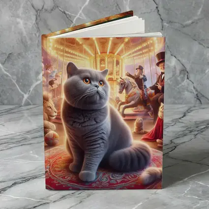 British Shorthair Cat Magical Carnival Scene