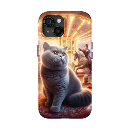 British Shorthair Cat Magical Carnival Scene