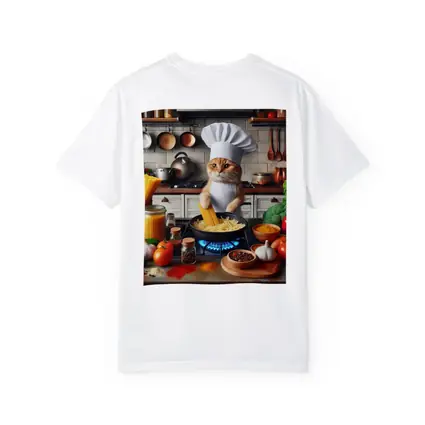Orange Cat Chef Cooking Pasta Kitchen