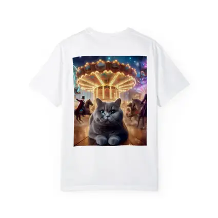 Gray British Shorthair Cat Carnival Fantasy Scene