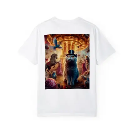 British Shorthair Cat Carousel Fantasy Scene
