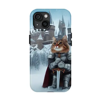 Knight Cat in Armor Winter Castle