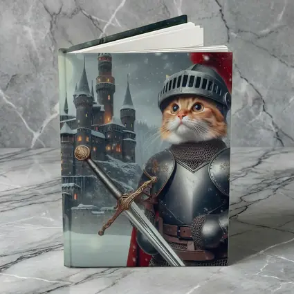Orange Cat Knight Armor Snowy Castle
