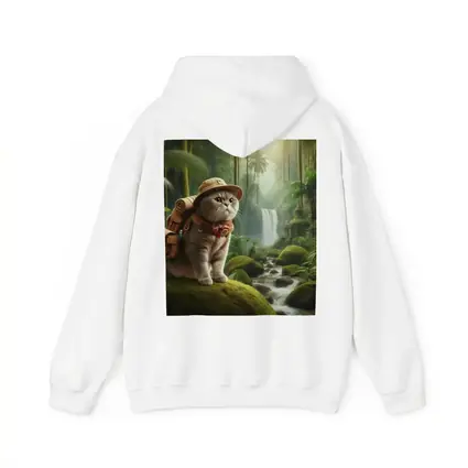 Scottish Fold Cat Explorer Jungle Waterfall