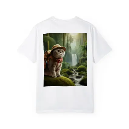 Scottish Fold Cat Explorer Jungle Waterfall