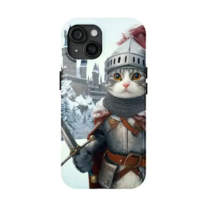 Knight Cat In Armor Winter Castle