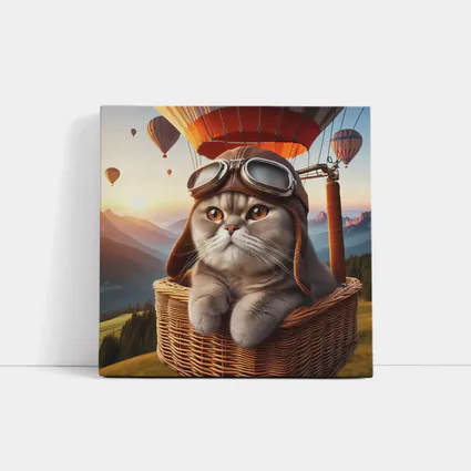 Scottish Fold Cat Aviator Hot Air Balloon
