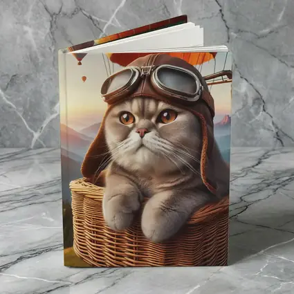 Scottish Fold Cat Aviator Hot Air Balloon