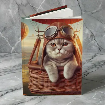 Scottish Fold Cat Pilot Hot Air Balloon