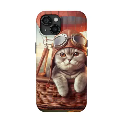 Scottish Fold Cat Pilot Hot Air Balloon