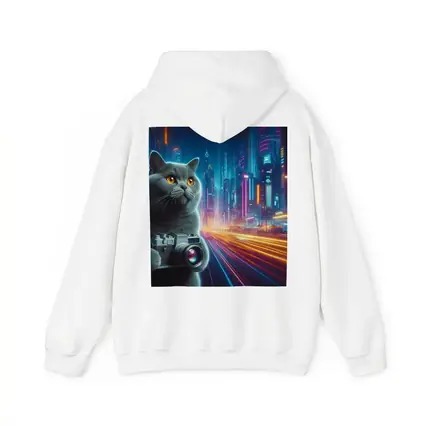 British Shorthair Cat Neon Cyberpunk City