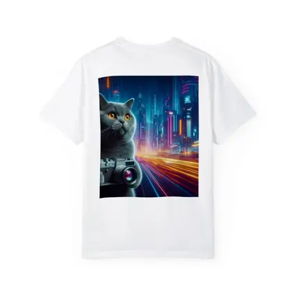 British Shorthair Cat Neon Cyberpunk City